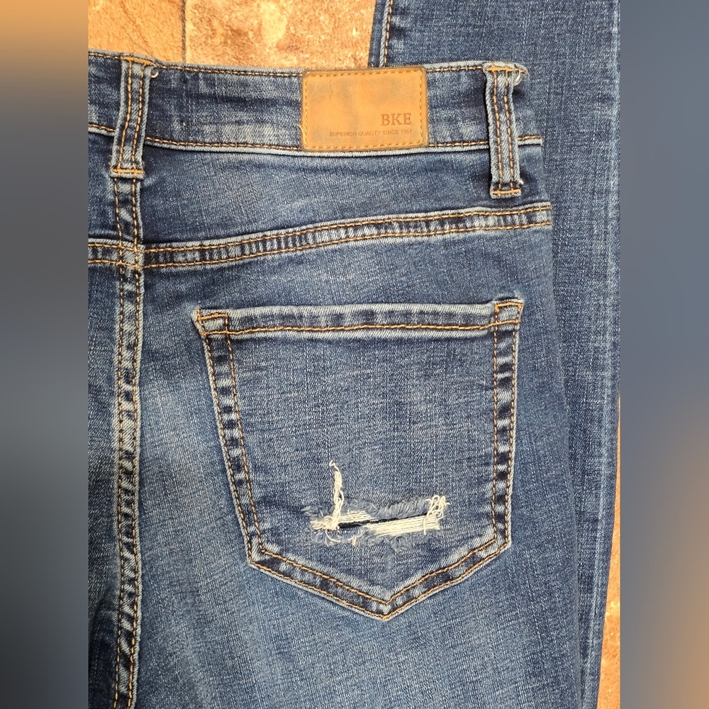 BKE Parker Distressed High Rise Skinny Blue Jeans Size 26 - Picture 7 of 12